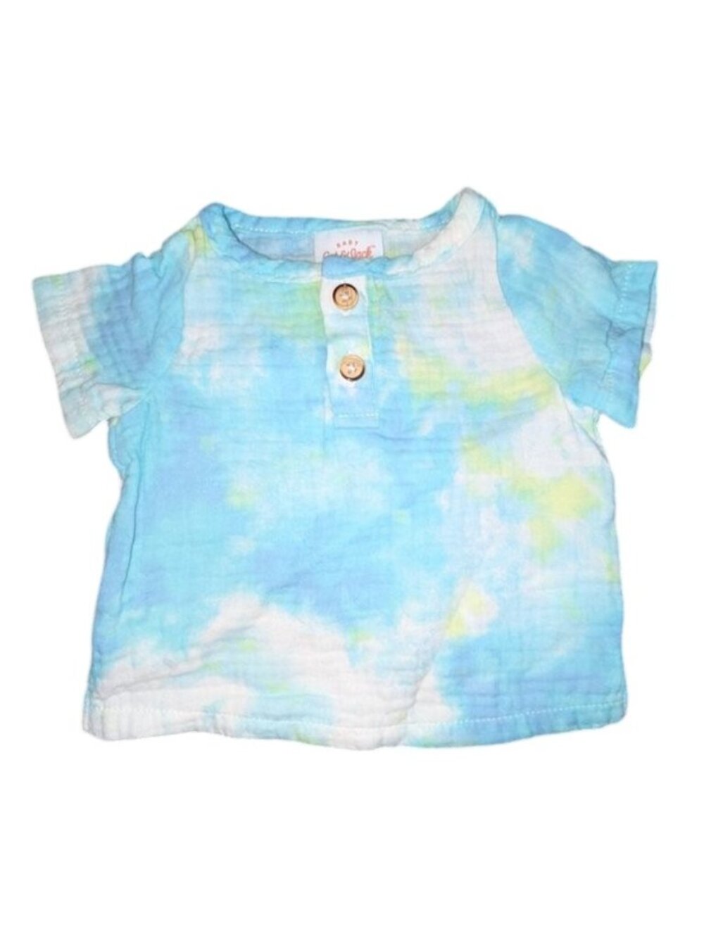🐲3 FOR $9🦄 Cat & Jack Short Sleeve Button Front Tie Dyed Gauze Short Top Tee